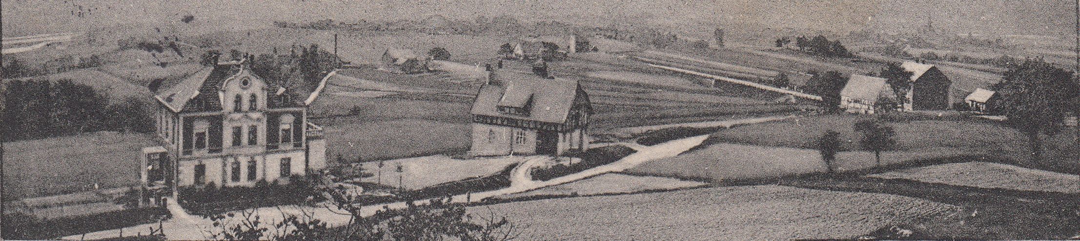 Blick von Haus Frische in Richtung Süden auf die heutige Kemnader Straße, in der Bildmitte die alte Genossenschaft, Foto ca. nach 1910