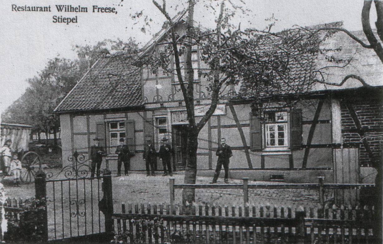 „Restauration zur frischen Quelle“ ca. 1915, heute Voßkuhlstraße Nr. 3, Foto: Archiv W. Dickten