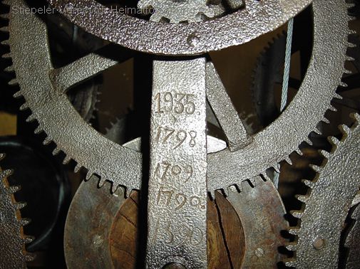 Wieder erkennbare Jahreszahlen der Herstellung und Reparaturen