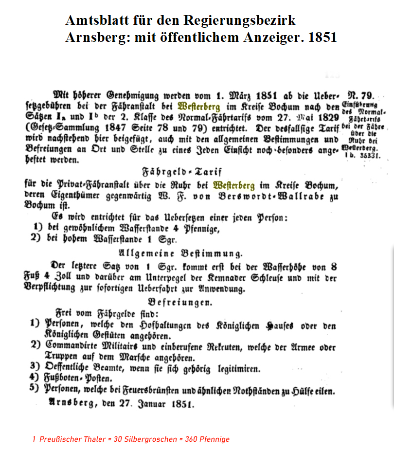 Tarif Fähre Westerberg1851