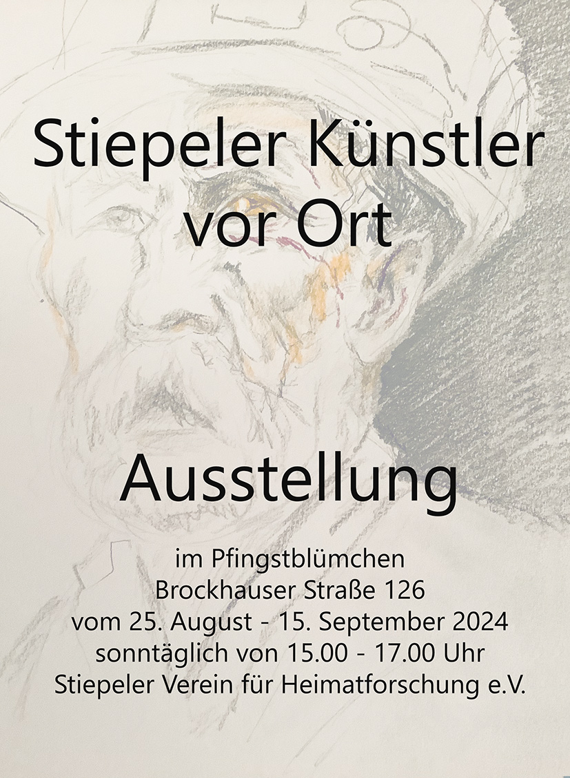 Plakat zur Ausstellung "Stiepeler Künstler vor Ort"